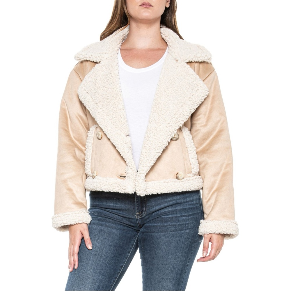 NWT Frye Faux-Shearling Cropped Jacket Medium Women’s